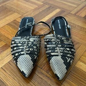 Marc Fisher Snakeskin Slingback Flats